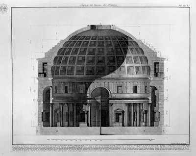 Cross Section of the Pantheon by Francesco Piranesi